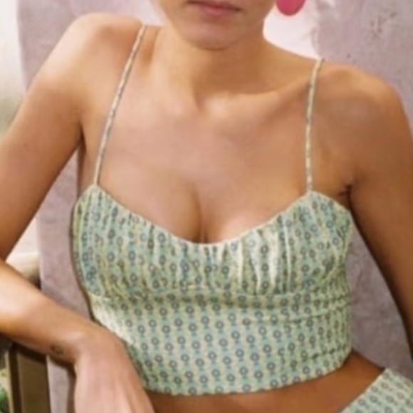 Zara Floral Patterned Corset Tank Top Size Small - Picture 10 of 10